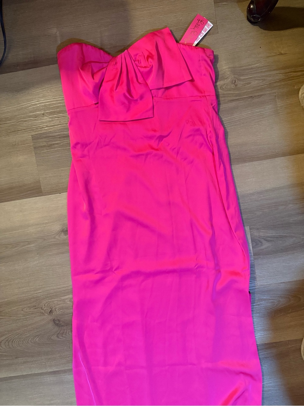 Lilly Pulitzer Hot Pink Strapless Maxi Dress with Bow - Picture 12 of 13